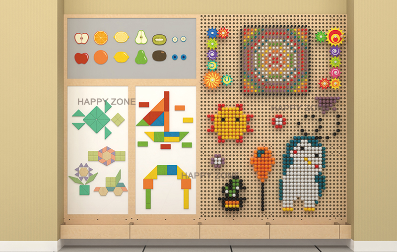 Customizable Wooden Wall Interactive Educational STEAM Games Hands-On Learning Toys for Kids Indoor Playground, Kindergarten & Early Education