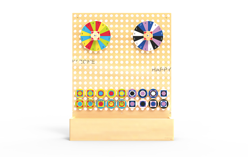 Customizable Wooden Lucky Wheel Interactive Wall Panel Game Educational Sensory Toy for Kids Indoor Playground & Kindergarten