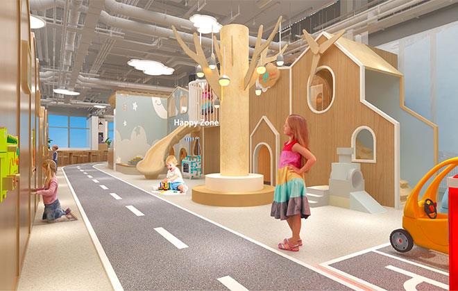 Creative Nature Wooden Indoor Playgrounds With Cafe