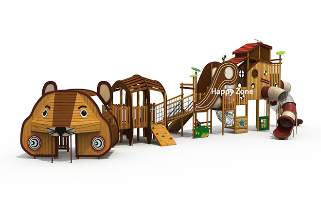 Kindergarten Outdoor Playground Set Wooden Playground Commercial Outdoor Playground Children Amusement Park For Kids