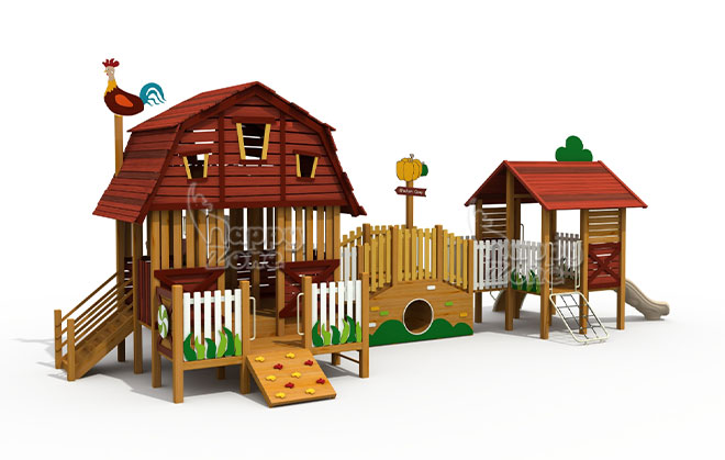 Kindergarten Outdoor Playground Set Wooden Playground vegetable garden-themed Commercial Outdoor Playground Children Amusement Park For Kids  