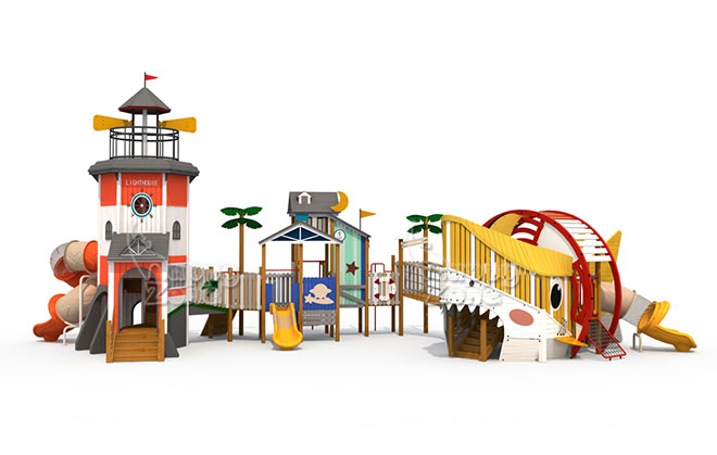 Modeling Kindergarten Outdoor Playground Set Wooden Playground Commercial Outdoor Playground Children Amusement Park For Kids