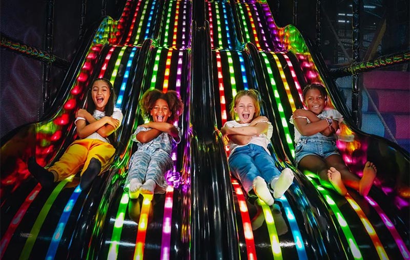 Hot Selling Indoor Adventure Park LED Fiberglass Slide