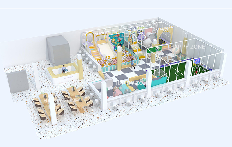 Indoor Soft Playground Kids Play Center Macaron Color Toddler Naughty Castle Parent-child Restaurant Play Area Custom Indoor Play Equipment